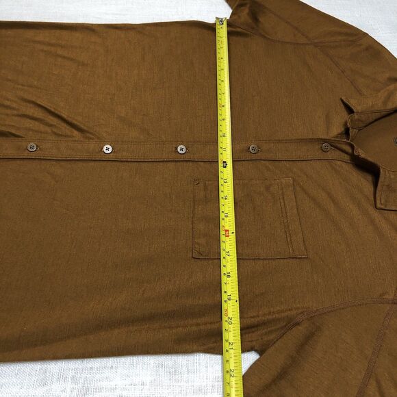 Smartwool Shirt Mens L Merinosport 150 Wool Blend Button Down Brown Short Sleeve - Picture 8 of 11